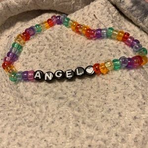 angel rainbow pony bead choker